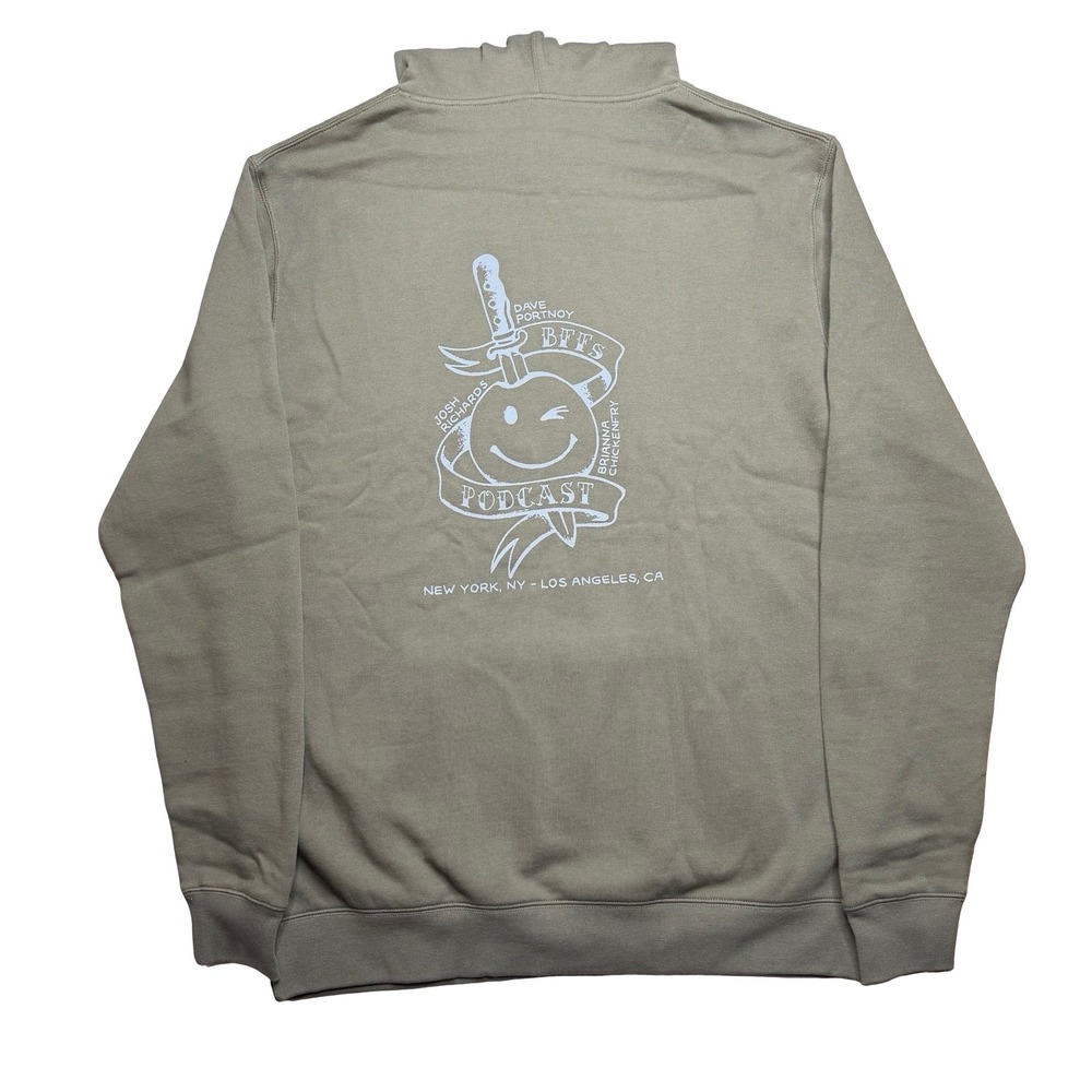 BFFS podcast - Dave Portnoy Josh Richards Brianna Chickenfry olive green hoody